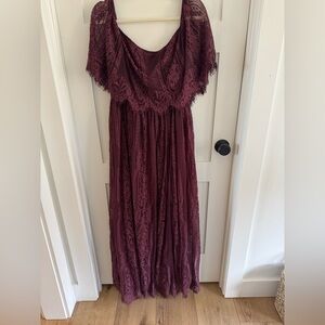 Baltic Born Burgundy Lace Maxi Dress